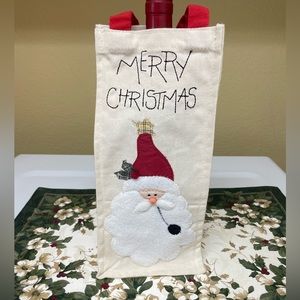 NWOT Christmas Wine Gift Bag “Merry Christmas”Santa.